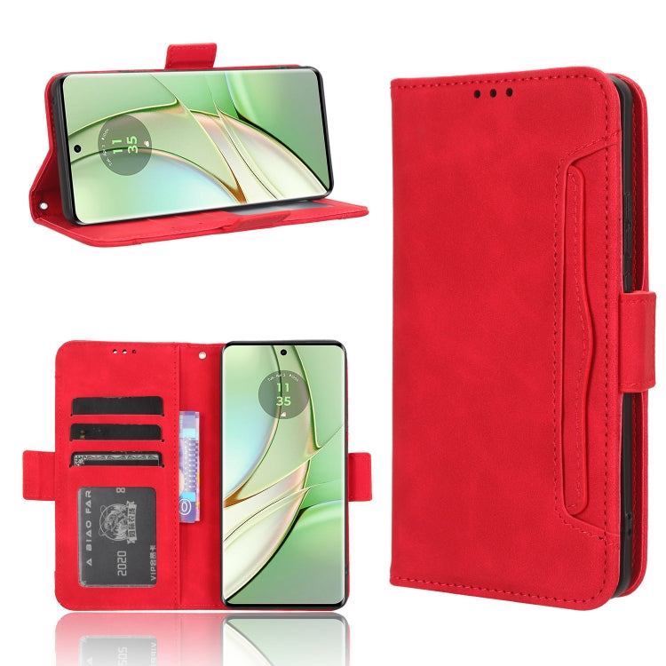 For Motorola Edge 40 Skin Feel Calf Texture Card Slots Leather Phone Case(Red) - Motorola Cases by PMC Jewellery | Online Shopping South Africa | PMC Jewellery | Buy Now Pay Later Mobicred