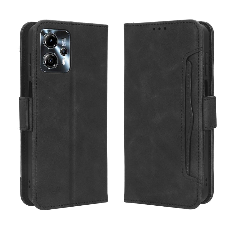 For Motorola Moto G53 / G13 Skin Feel Calf Texture Card Slots Leather Phone Case(Black) - Motorola Cases by PMC Jewellery | Online Shopping South Africa | PMC Jewellery | Buy Now Pay Later Mobicred