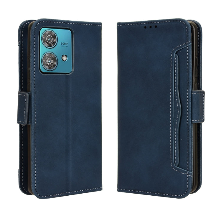 For Motorola Edge 40 Neo 5G Skin Feel Calf Texture Card Slots Leather Phone Case(Blue) - Motorola Cases by PMC Jewellery | Online Shopping South Africa | PMC Jewellery | Buy Now Pay Later Mobicred