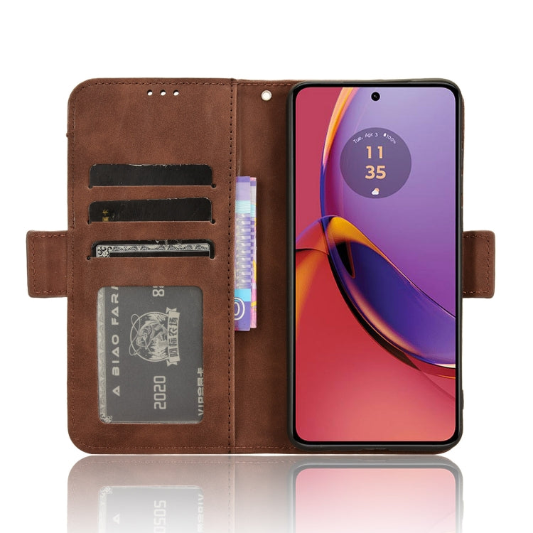 For Motorola Moto G84 5G Skin Feel Calf Texture Card Slots Leather Phone Case(Brown) - Motorola Cases by PMC Jewellery | Online Shopping South Africa | PMC Jewellery | Buy Now Pay Later Mobicred