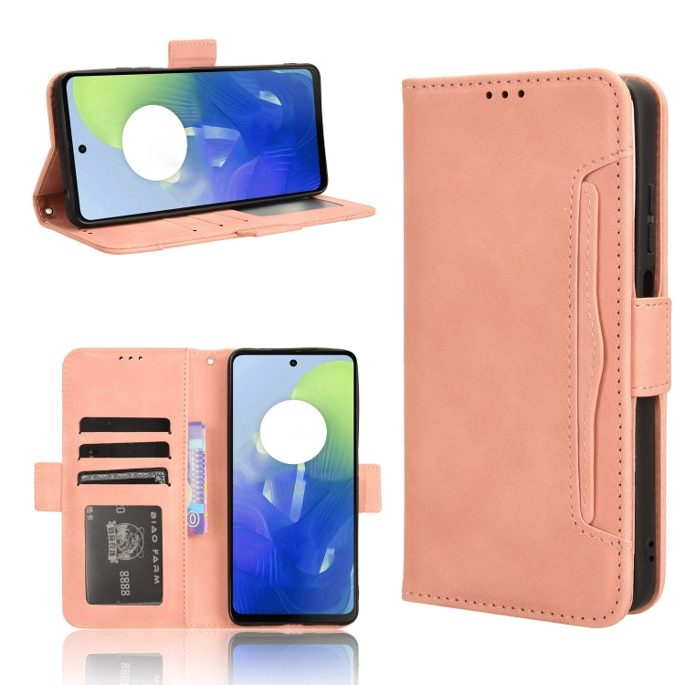 For Motorola Moto G04 / G24 Skin Feel Calf Texture Card Slots Leather Phone Case(Pink) - Motorola Cases by PMC Jewellery | Online Shopping South Africa | PMC Jewellery | Buy Now Pay Later Mobicred