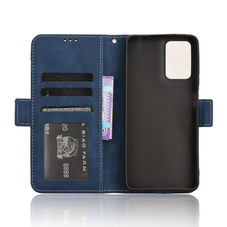 For Motorola Moto G04 / G24 Skin Feel Calf Texture Card Slots Leather Phone Case(Blue) - Motorola Cases by PMC Jewellery | Online Shopping South Africa | PMC Jewellery | Buy Now Pay Later Mobicred