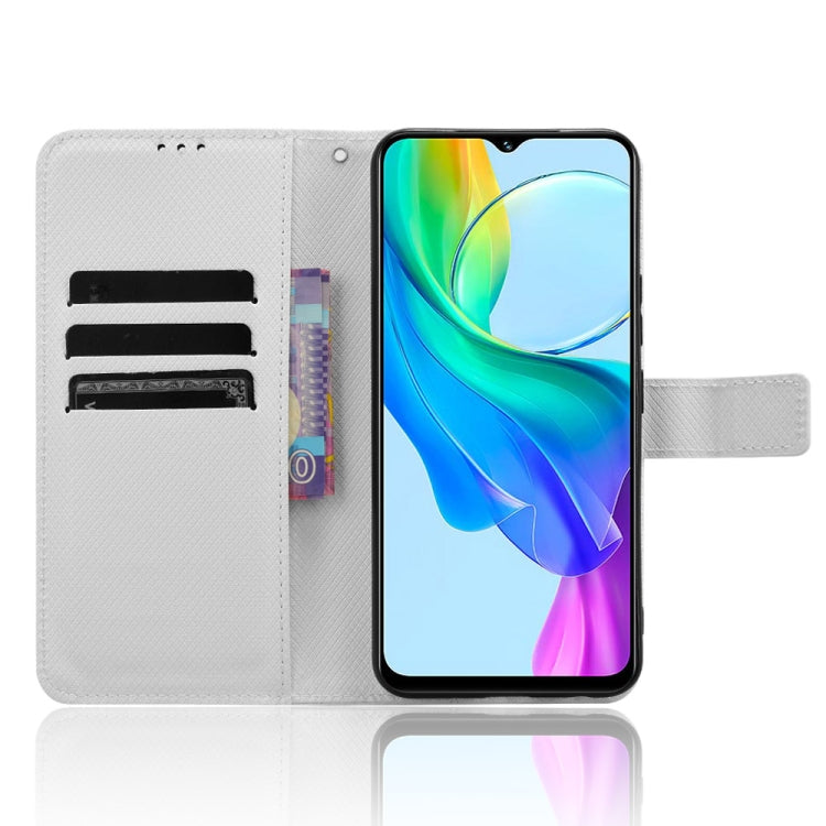 For vivo Y03 4G Diamond Texture Leather Phone Case(White) - vivo Cases by PMC TechLife | Online Shopping South Africa | PMC TechLife | Buy Now Pay Later Mobicred