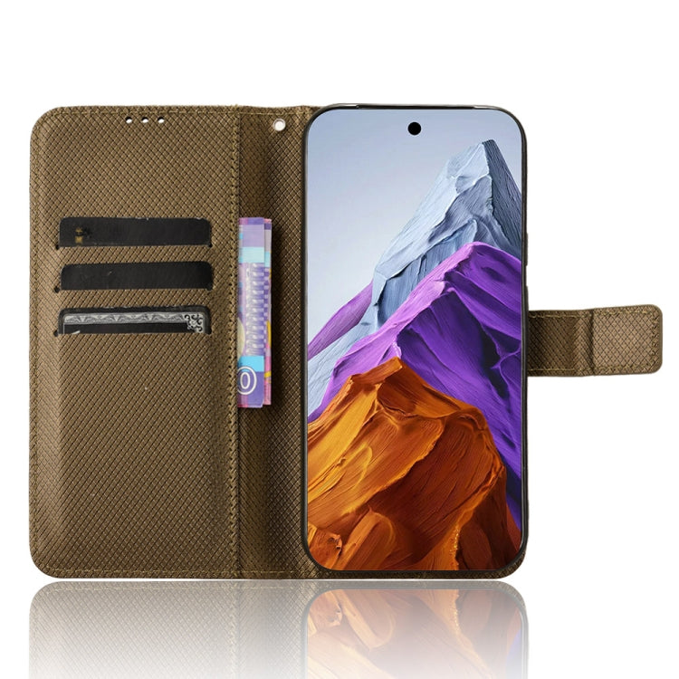 For Google Pixel 9 Diamond Texture Leather Phone Case(Brown) - Google Cases by PMC TechLife | Online Shopping South Africa | PMC TechLife | Buy Now Pay Later Mobicred