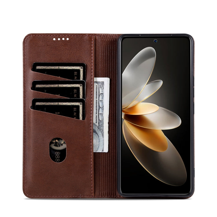 For Huawei Pura 70 AZNS Magnetic Calf Texture Flip Leather Phone Case(Dark Brown) - Huawei Cases by AZNS | Online Shopping South Africa | PMC Jewellery | Buy Now Pay Later Mobicred