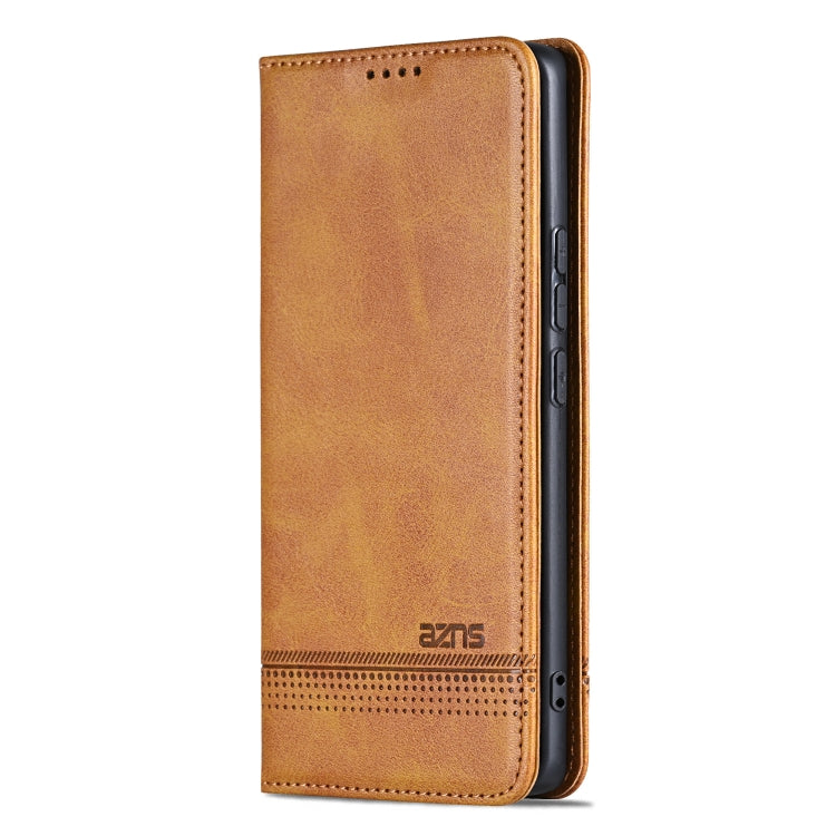 For Huawei Pura 70 Pro / 70 Pro+ Fine Hole AZNS Magnetic Calf Texture Flip Leather Phone Case(Light Brown) - Huawei Cases by AZNS | Online Shopping South Africa | PMC Jewellery | Buy Now Pay Later Mobicred