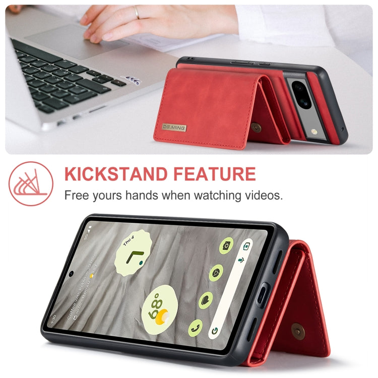For Google Pixel 7A DG.MING M1 Series 3-Fold Multi Card Wallet + Magnetic Phone Case(Red) - Google Cases by DG.MING | Online Shopping South Africa | PMC TechLife | Buy Now Pay Later Mobicred