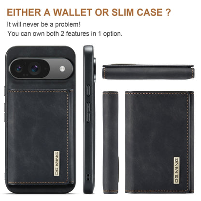 For Google Pixel 9 / 9 Pro DG.MING M1 Series 3-Fold Multi Card Wallet + Magnetic Phone Case(Black) - Google Cases by DG.MING | Online Shopping South Africa | PMC Jewellery | Buy Now Pay Later Mobicred