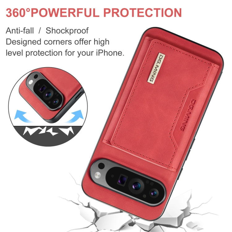 For Google Pixel 9 Pro XL DG.MING M2 Series 3-Fold Multi Card Bag + Magnetic Phone Case(Red) - free shipping - PMC Jewellery - Order now!