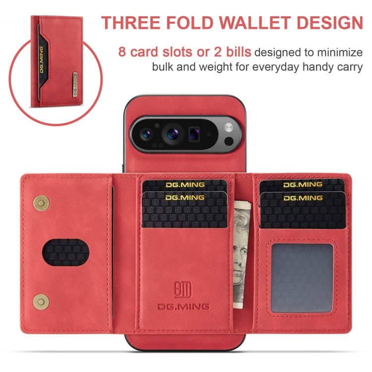 For Google Pixel 9 Pro XL DG.MING M2 Series 3-Fold Multi Card Bag + Magnetic Phone Case(Red) - free shipping - PMC Jewellery - Order now!