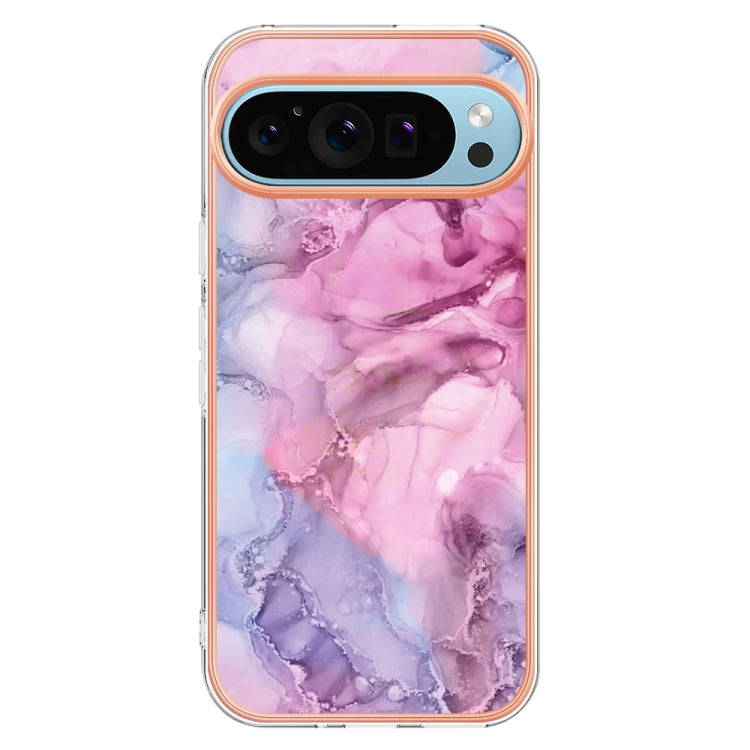 For Google Pixel 9 Pro XL Electroplating Marble Dual-side IMD Phone Case(Pink 013) - Google Cases by PMC Jewellery | Online Shopping South Africa | PMC Jewellery | Buy Now Pay Later Mobicred