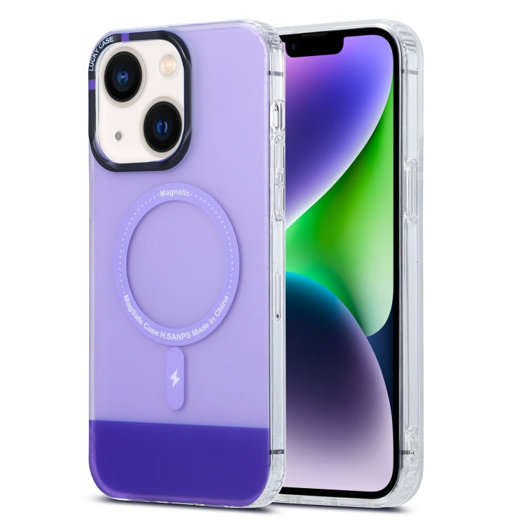 For iPhone 14 PC + TPU IMD MagSafe Magnetic Phone Case(Purple) - iPhone 14 Cases by PMC Jewellery | Online Shopping South Africa | PMC Jewellery