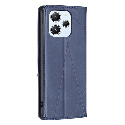 For Xiaomi Redmi 12 4G Rhombus Texture Magnetic Leather Phone Case(Blue) - Xiaomi Cases by PMC Jewellery | Online Shopping South Africa | PMC Jewellery | Buy Now Pay Later Mobicred