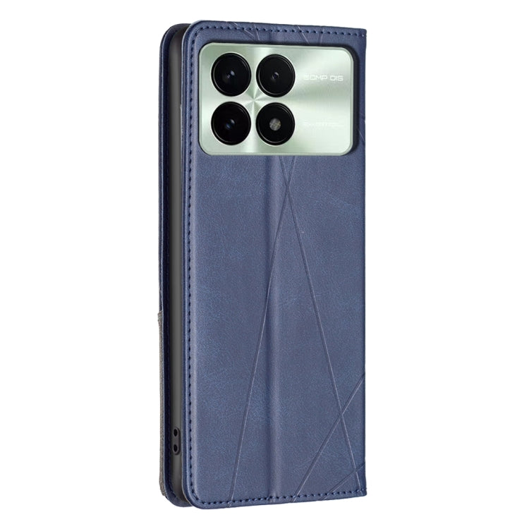 For Xiaomi Redmi K70E Rhombus Texture Magnetic Leather Phone Case(Blue) - K70E Cases by PMC Jewellery | Online Shopping South Africa | PMC Jewellery | Buy Now Pay Later Mobicred