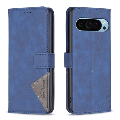 For Google Pixel 9 Pro Magnetic Buckle Rhombus Texture Leather Phone Case(Blue) - Google Cases by PMC Jewellery | Online Shopping South Africa | PMC Jewellery | Buy Now Pay Later Mobicred