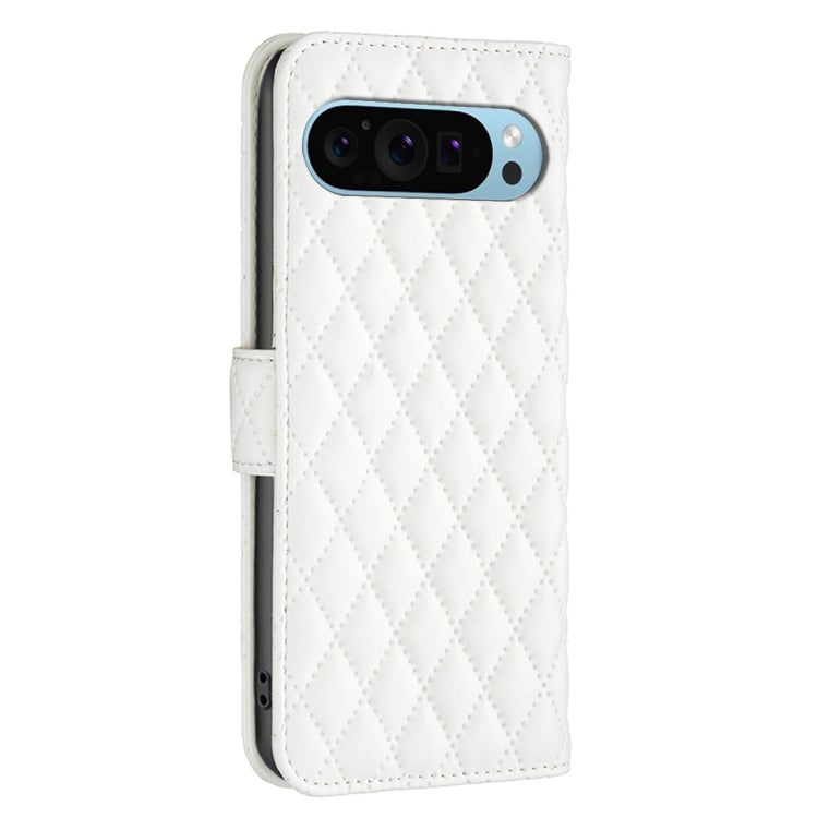 For Google Pixel 9 Pro Diamond Lattice Wallet Leather Flip Phone Case(White) - Google Cases by PMC TechLife | Online Shopping South Africa | PMC TechLife | Buy Now Pay Later Mobicred