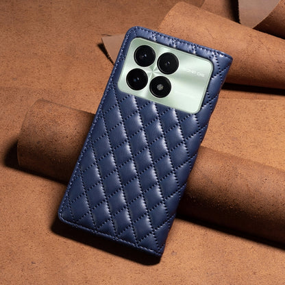 For Xiaomi Redmi K70 / K70 Pro Diamond Lattice Magnetic Leather Flip Phone Case(Blue) - K70 Pro Cases by PMC Jewellery | Online Shopping South Africa | PMC Jewellery | Buy Now Pay Later Mobicred