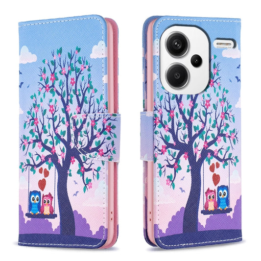 For Xiaomi Redmi Note 13 Pro+ 5G Colored Drawing Pattern Leather Phone Case(Owl) - Xiaomi Cases by PMC Jewellery | Online Shopping South Africa | PMC Jewellery | Buy Now Pay Later Mobicred