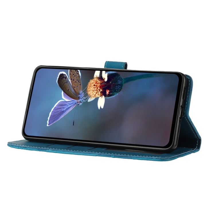 For Honor 90 Lite Flower Embossing Pattern Leather Phone Case(Blue) - Honor Cases by PMC TechLife | Online Shopping South Africa | PMC TechLife | Buy Now Pay Later Mobicred