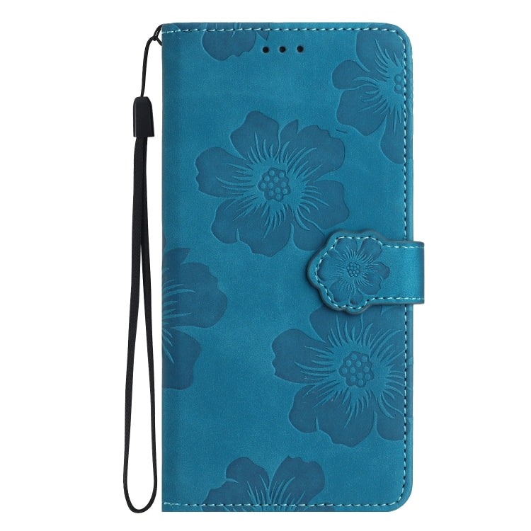 For Huawei P40 lite Flower Embossing Pattern Leather Phone Case(Blue) - Huawei Cases by PMC TechLife | Online Shopping South Africa | PMC TechLife