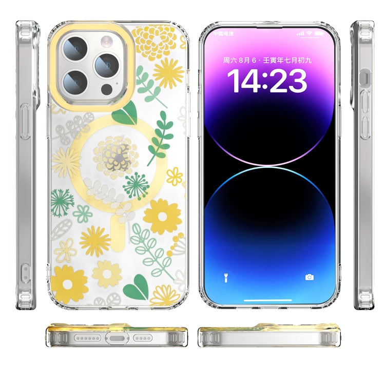 For iPhone 13 MagSafe Magnetic TPU Phone Case(Yellow Chrysanthemum) - iPhone 13 Cases by PMC TechLife | Online Shopping South Africa | PMC TechLife