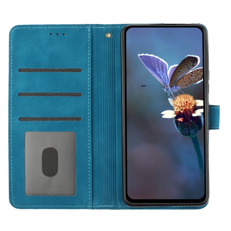 For OPPO Find X5 Flower Embossing Pattern Leather Phone Case(Blue) - OPPO Cases by PMC TechLife | Online Shopping South Africa | PMC TechLife | Buy Now Pay Later Mobicred