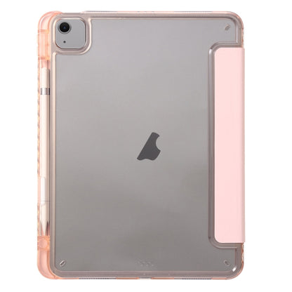 For iPad Air 11 2025 / 2024 Clear Acrylic 3-Fold Leather Tablet Case(Pink) - iPad Air 11 2025 / 2024 Cases by PMC Jewellery | Online Shopping South Africa | PMC Jewellery | Buy Now Pay Later Mobicred