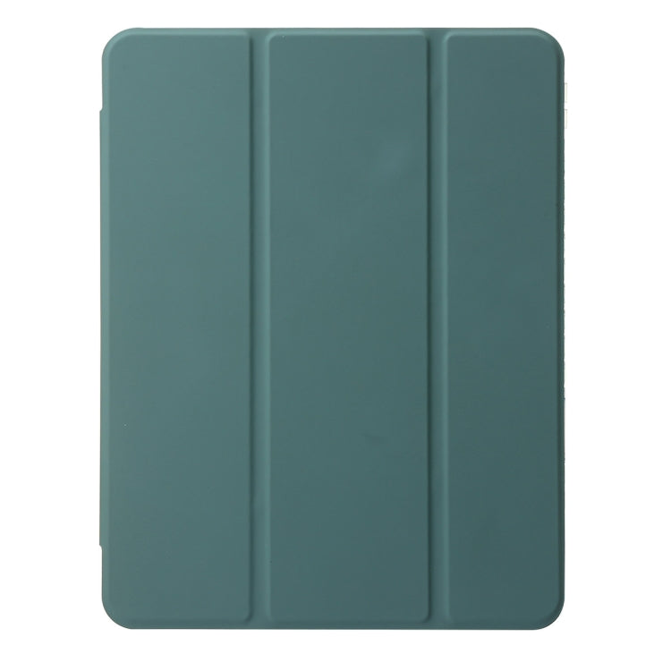For iPad Air 13 2024 Clear Acrylic 3-Fold Leather Tablet Case(Dark Green) - iPad Air 13 2024 Cases by PMC TechLife | Online Shopping South Africa | PMC TechLife | Buy Now Pay Later Mobicred