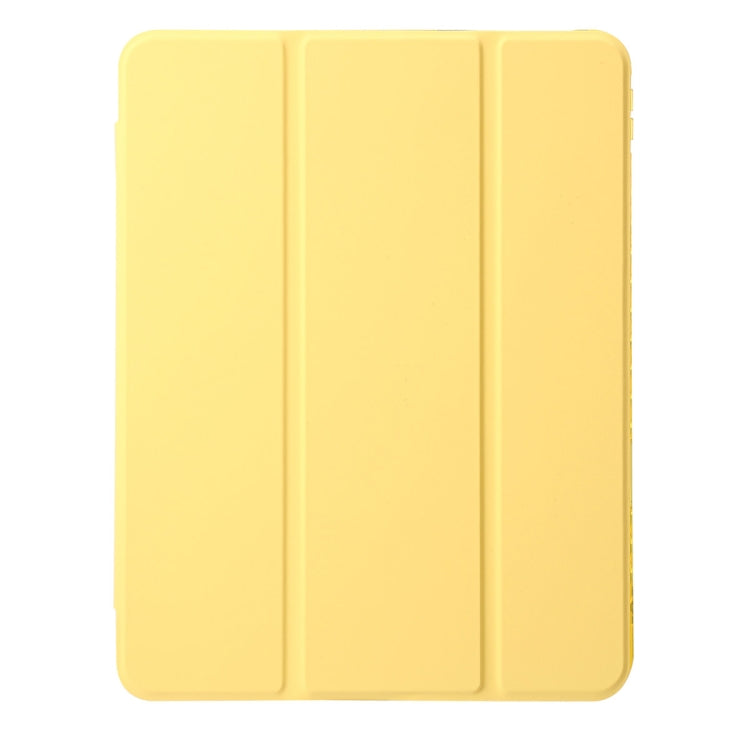 For iPad Air 13 2025 / 2024 Clear Acrylic 3-Fold Leather Tablet Case(Yellow) - iPad Air 13 2025 / 2024 Cases by PMC TechLife | Online Shopping South Africa | PMC TechLife | Buy Now Pay Later Mobicred