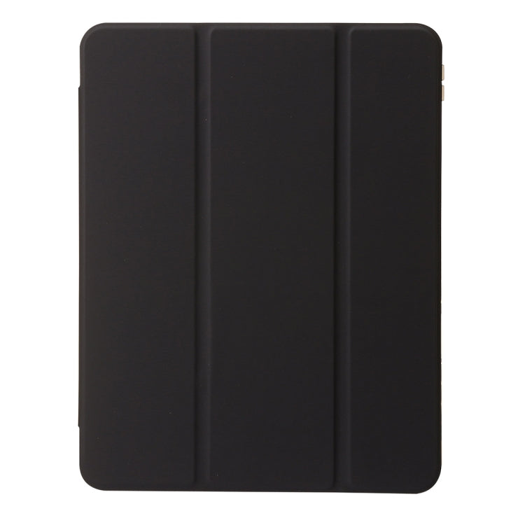 For iPad Pro 11 2024 Clear Acrylic 3-Fold Leather Tablet Case(Black) - iPad Pro 11 2024 Cases by PMC TechLife | Online Shopping South Africa | PMC TechLife | Buy Now Pay Later Mobicred