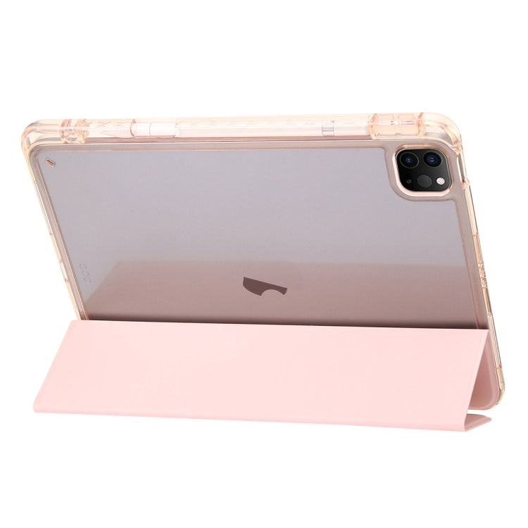 For iPad Air 11 2024 Clear Acrylic 3-Fold Leather Tablet Case(Ice Blue) - iPad Air 11 2024 Cases by PMC TechLife | Online Shopping South Africa | PMC TechLife | Buy Now Pay Later Mobicred