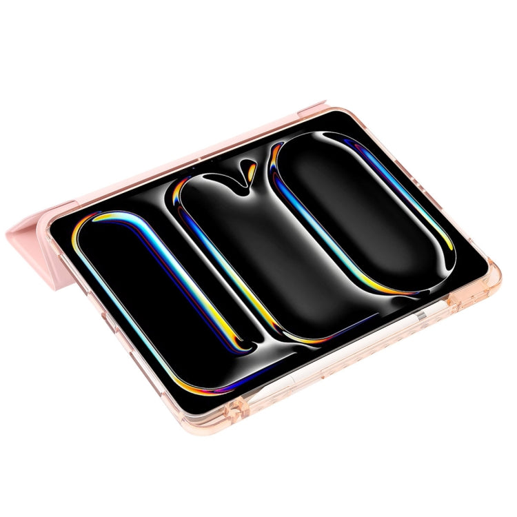For iPad Air 11 2025 / 2024 Clear Acrylic 3-Fold Leather Tablet Case(Black) - iPad Air 11 2025 / 2024 Cases by PMC TechLife | Online Shopping South Africa | PMC TechLife | Buy Now Pay Later Mobicred