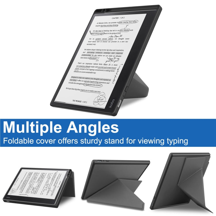 For Kobo Elipsa 2E Solid Color Deformation TPU Leather Smart Tablet Case(Grey) - Others by PMC TechLife | Online Shopping South Africa | PMC TechLife | Buy Now Pay Later Mobicred