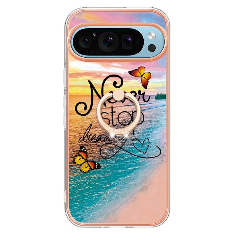 For Google Pixel 9 / 9 Pro Electroplating IMD TPU Phone Case with Ring(Dream Butterfly) - Google Cases by PMC TechLife | Online Shopping South Africa | PMC TechLife | Buy Now Pay Later Mobicred