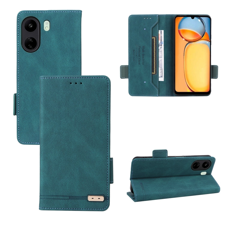 For Xiaomi Redmi 13C Magnetic Clasp Leather Phone Case(Green) - 13C Cases by PMC TechLife | Online Shopping South Africa | PMC TechLife | Buy Now Pay Later Mobicred
