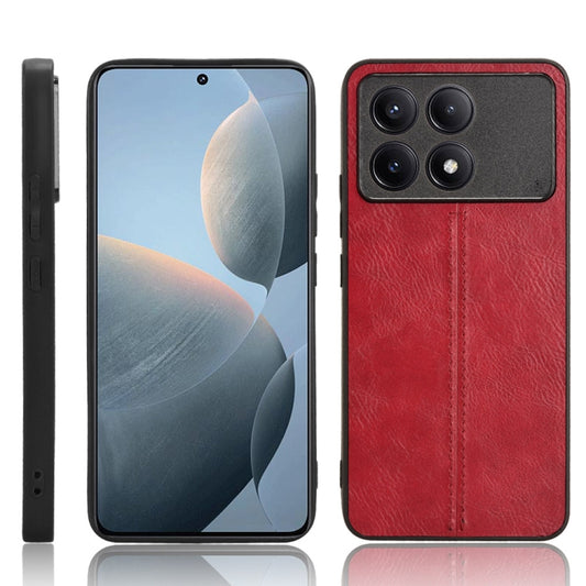 For Xiaomi Redmi K70 / K70 Pro Sewing Cow Pattern Skin PC + PU + TPU Phone Case(Red) - K70 Pro Cases by PMC Jewellery | Online Shopping South Africa | PMC Jewellery | Buy Now Pay Later Mobicred