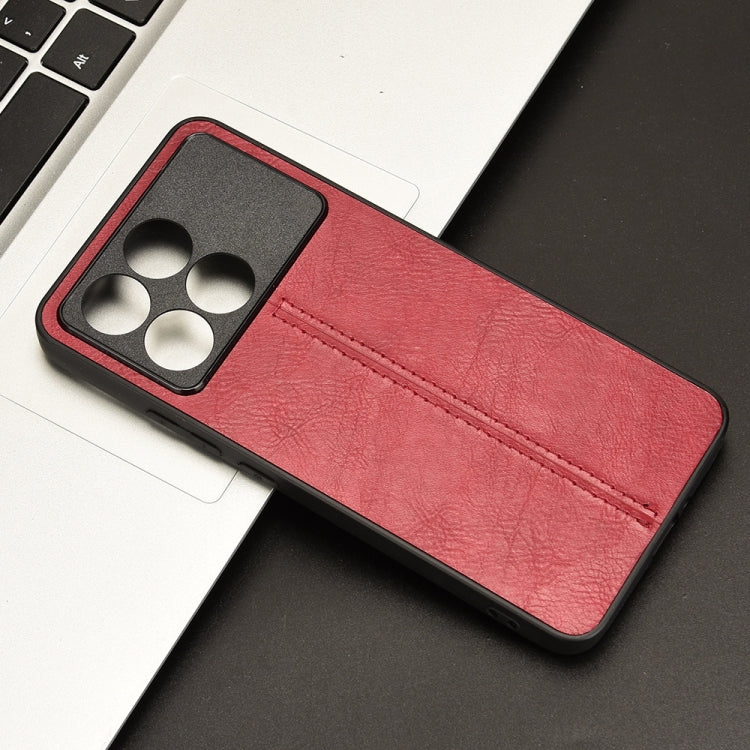 For Xiaomi Redmi K70E Sewing Cow Pattern Skin PC + PU + TPU Phone Case(Red) - K70E Cases by PMC TechLife | Online Shopping South Africa | PMC TechLife | Buy Now Pay Later Mobicred
