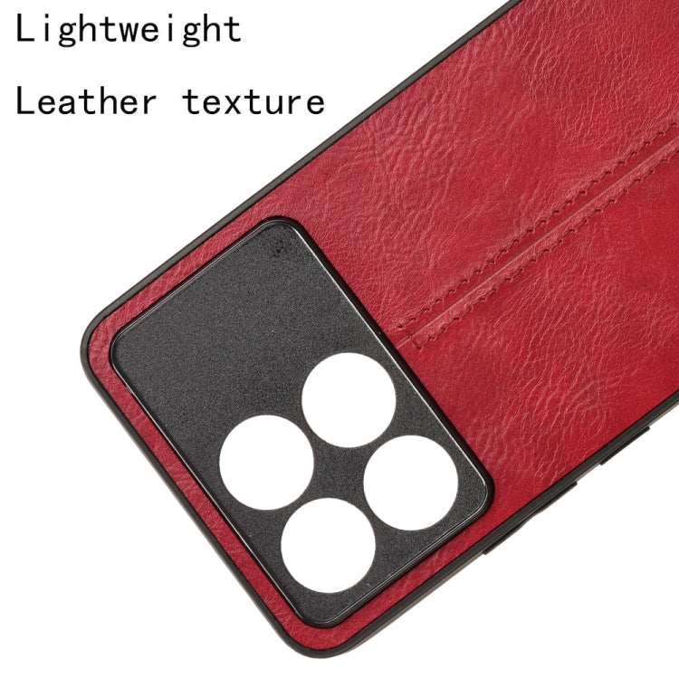 For Xiaomi Redmi K70E Sewing Cow Pattern Skin PC + PU + TPU Phone Case(Red) - K70E Cases by PMC TechLife | Online Shopping South Africa | PMC TechLife | Buy Now Pay Later Mobicred