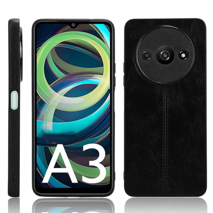 For Xiaomi Redmi A3 Sewing Cow Pattern Skin PC + PU + TPU Phone Case(Black) - Xiaomi Cases by PMC TechLife | Online Shopping South Africa | PMC TechLife | Buy Now Pay Later Mobicred