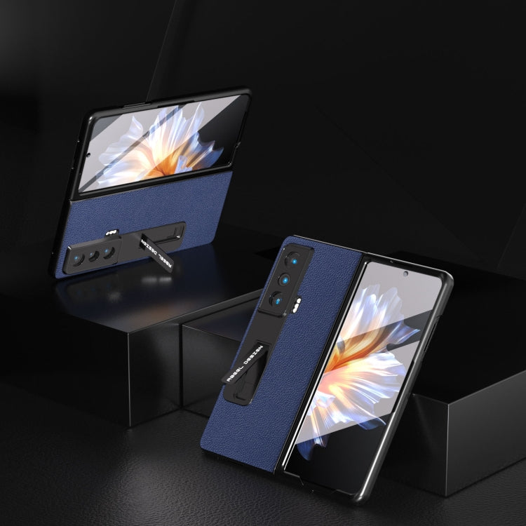 For Honor Magic Vs ABEEL Integrated Black Edge Genuine Leather Mino Phone Case with Holder(Royal Blue) - free shipping - PMC TechLife - Order now!