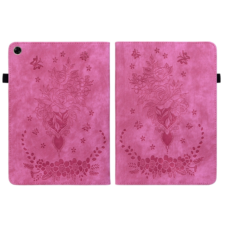 For Realme Pad 10.4 / Pad 5G 10.4 Butterfly Rose Embossed Leather Tablet Case(Rose Red) - Realme by PMC TechLife | Online Shopping South Africa | PMC TechLife | Buy Now Pay Later Mobicred