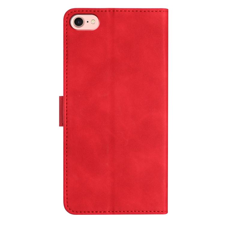 For iPhone 16e Seven Butterflies Embossed Leather Phone Case(Red) - iPhone 16e Cases by PMC TechLife | Online Shopping South Africa | PMC TechLife | Buy Now Pay Later Mobicred