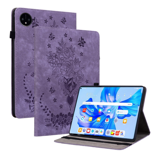 For Huawei MatePad Pro 11 2022 Butterfly Rose Embossed Leather Tablet Case(Purple) - Huawei Cases by PMC Jewellery | Online Shopping South Africa | PMC Jewellery | Buy Now Pay Later Mobicred