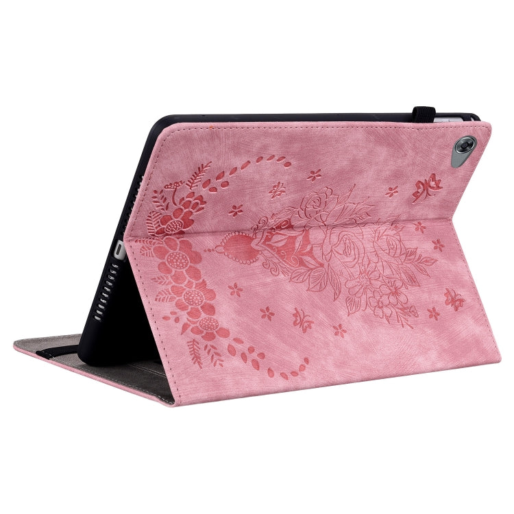 For Huawei MediaPad M5 Lite / C5 10.1 Butterfly Rose Embossed Leather Tablet Case(Pink) - Huawei Cases by PMC TechLife | Online Shopping South Africa | PMC TechLife | Buy Now Pay Later Mobicred