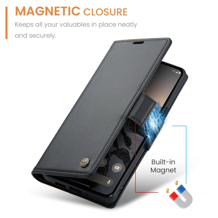 For Google Pixel 9 / 9 Pro CaseMe 023 Butterfly Buckle Litchi Texture RFID Anti-theft Leather Phone Case(Black) - Google Cases by CaseMe | Online Shopping South Africa | PMC Jewellery | Buy Now Pay Later Mobicred