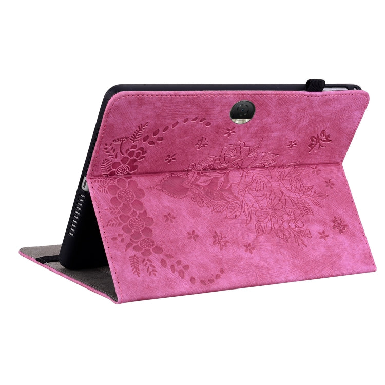 For Honor Pad 9 12.1 Butterfly Rose Embossed Leather Tablet Case(Rose Red) - Honor by PMC TechLife | Online Shopping South Africa | PMC TechLife | Buy Now Pay Later Mobicred