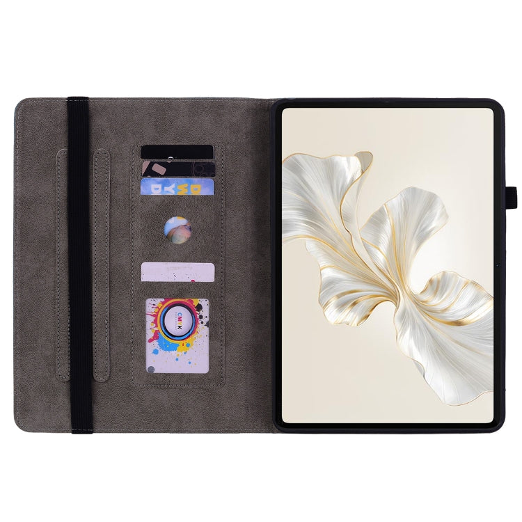 For Honor Pad 9 12.1 Butterfly Rose Embossed Leather Tablet Case(Dark Blue) - Honor by PMC TechLife | Online Shopping South Africa | PMC TechLife | Buy Now Pay Later Mobicred