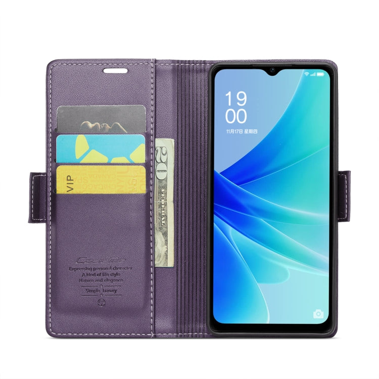 For OPPO A57 4G Global/A57s 4G Global CaseMe 023 Butterfly Buckle Litchi Texture RFID Anti-theft Leather Phone Case(Pearly Purple) - OPPO Cases by CaseMe | Online Shopping South Africa | PMC Jewellery | Buy Now Pay Later Mobicred