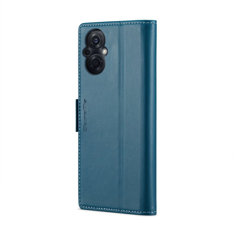 For OPPO Reno7 Z Global/Reno7 Lite Global CaseMe 023 Butterfly Buckle Litchi Texture RFID Anti-theft Leather Phone Case(Blue) - OPPO Cases by CaseMe | Online Shopping South Africa | PMC Jewellery | Buy Now Pay Later Mobicred