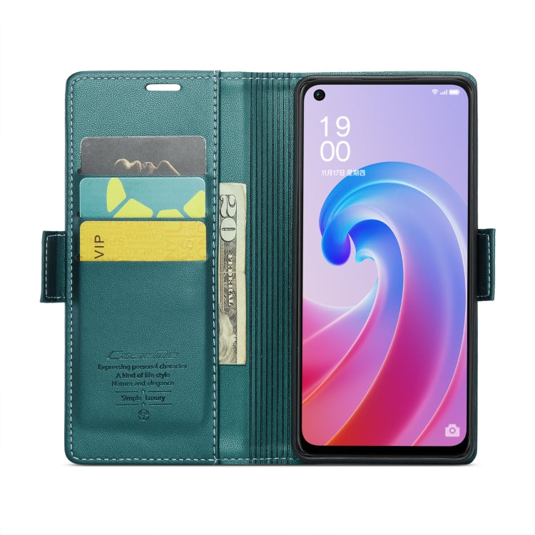 For OPPO A96 4G Global/A36 4G/K10 4G/A76 4G CaseMe 023 Butterfly Buckle Litchi Texture RFID Anti-theft Leather Phone Case(Pearly Blue) - OPPO Cases by CaseMe | Online Shopping South Africa | PMC Jewellery | Buy Now Pay Later Mobicred